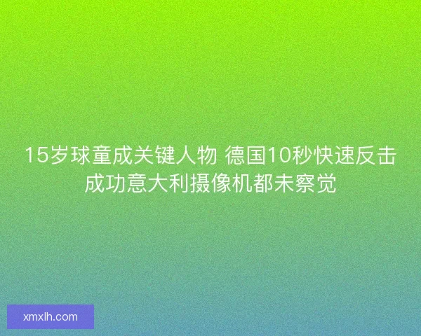 15岁球童成关键人物 德国10秒快速反击成功意大利摄像机都未察觉