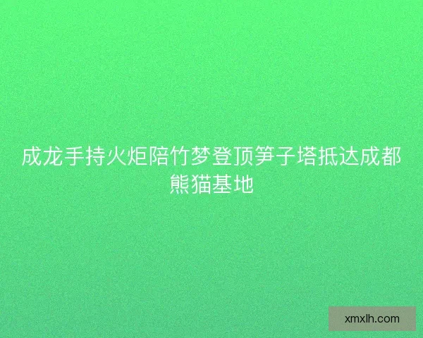 成龙手持火炬陪竹梦登顶笋子塔抵达成都熊猫基地